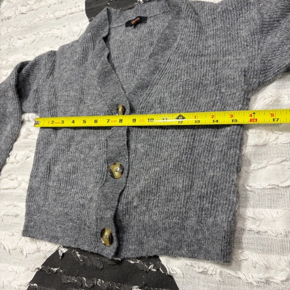 Quince Baby Alpaca-Wool Cropped Cardigan Charcoal Grey Sz S Classic Minimalist - Picture 8 of 11